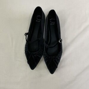Elegant black velvet Mary Jane flats by A New Day